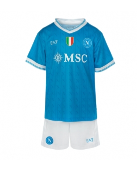 Billige Fotballdrakt SSC Napoli Replika Hjemmedraktsett Barn 2025-26 Kortermet (med bukser)